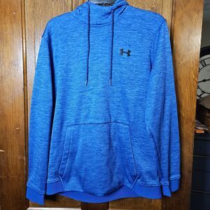 Under Armour Men’s L Blue Heathered Activewear Hoodie Sweatshirt Pullover Casual